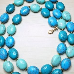 Ralph Lauren turquoise and gold 36 inch necklace
